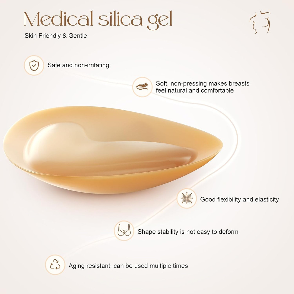 Double Sided Sticky Bra Inserts, Reusable Push up Adhesive Pads with Padding for