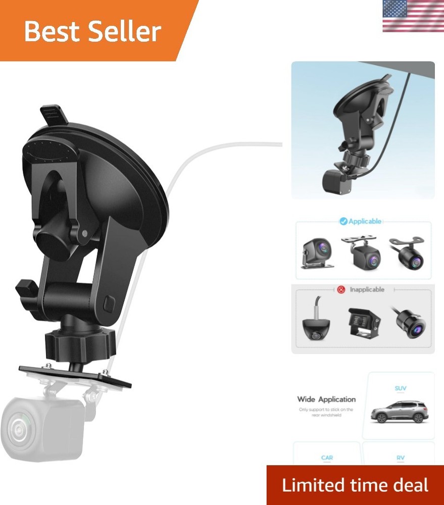 Adjustable Suction Mount for Dash Cams - Secure Rear Camera Holder for Vehicles