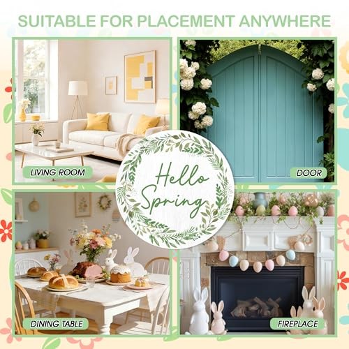 Hello Spring Door Decor, Easter Welcome Spring Sign For Green hello spring