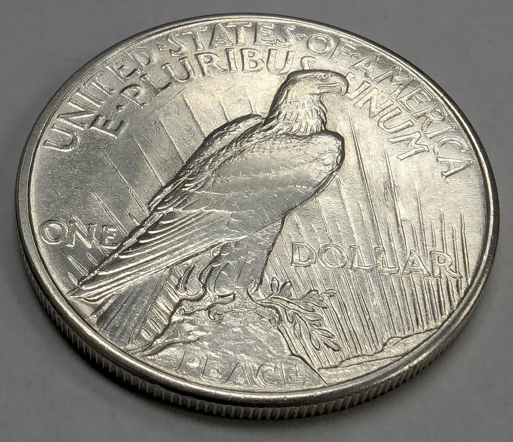 1921 Peace Silver Dollar US Coin - Cleaned