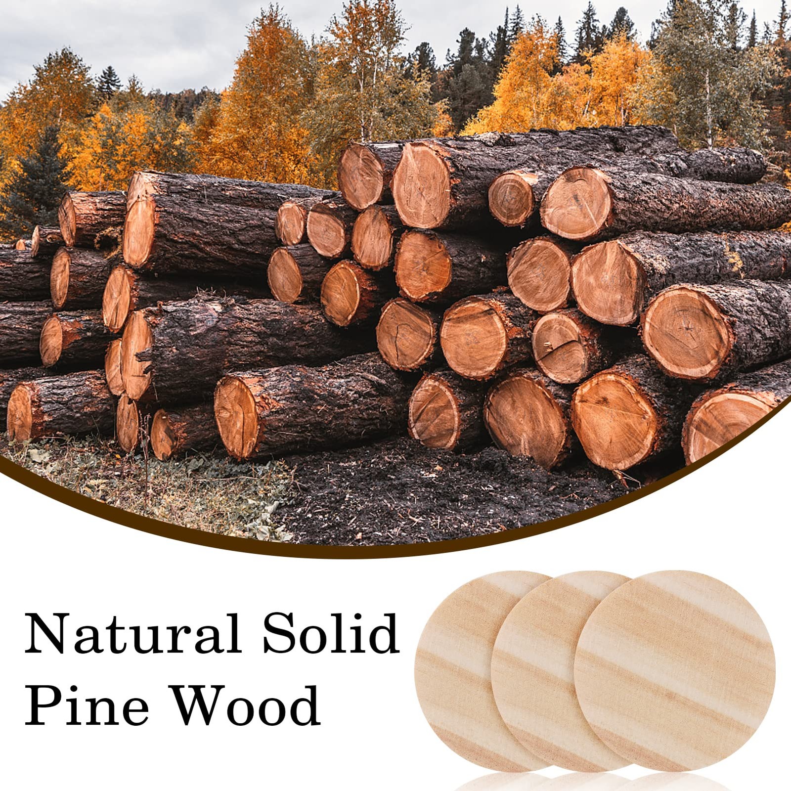 2 Inch 50 Pieces Wood Circles, GOH DODD Small Round Discs Unfinished Slices...