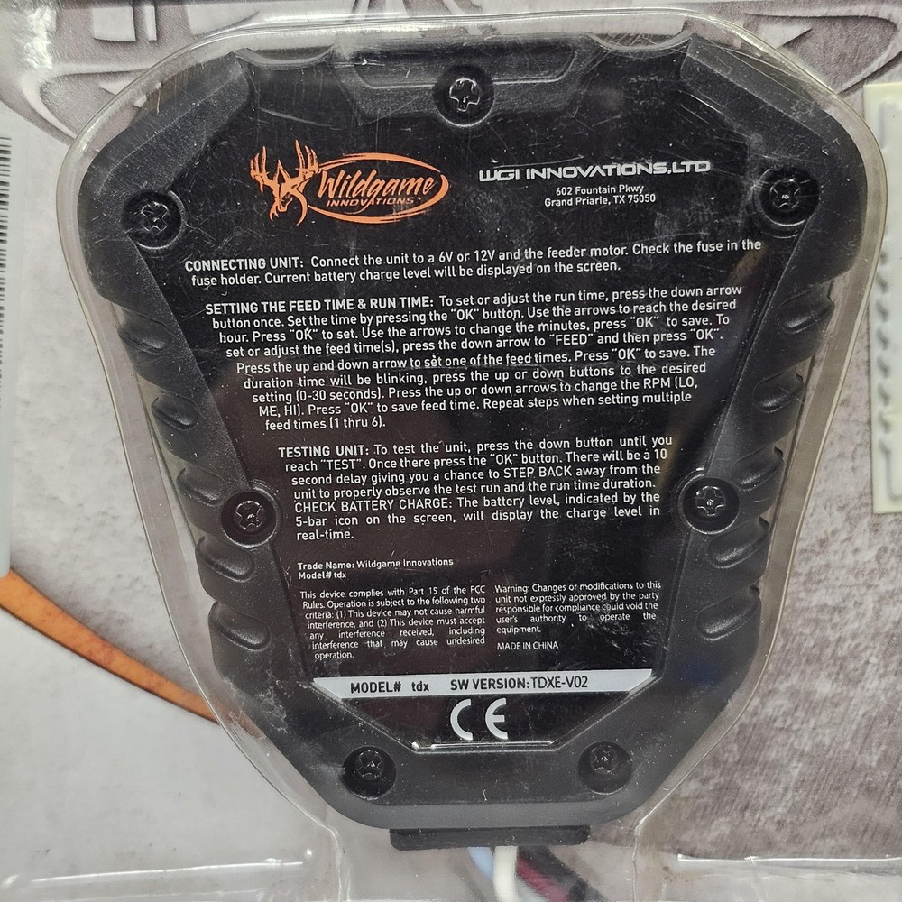 Wildgame Innovations Digital Feeder Timer Controller TDX 6V 12V Black Deer New