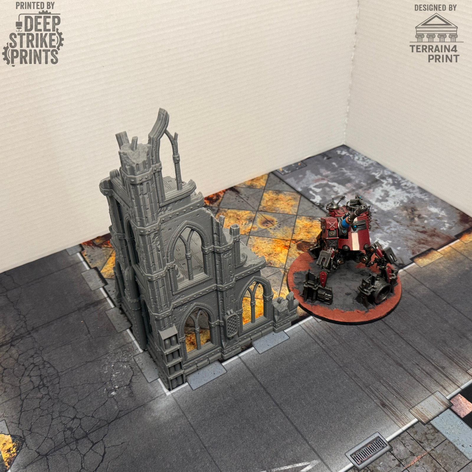 Gothic Ruined Tower A x2 Terrain Scenery Tabletop/Warhammer 40k