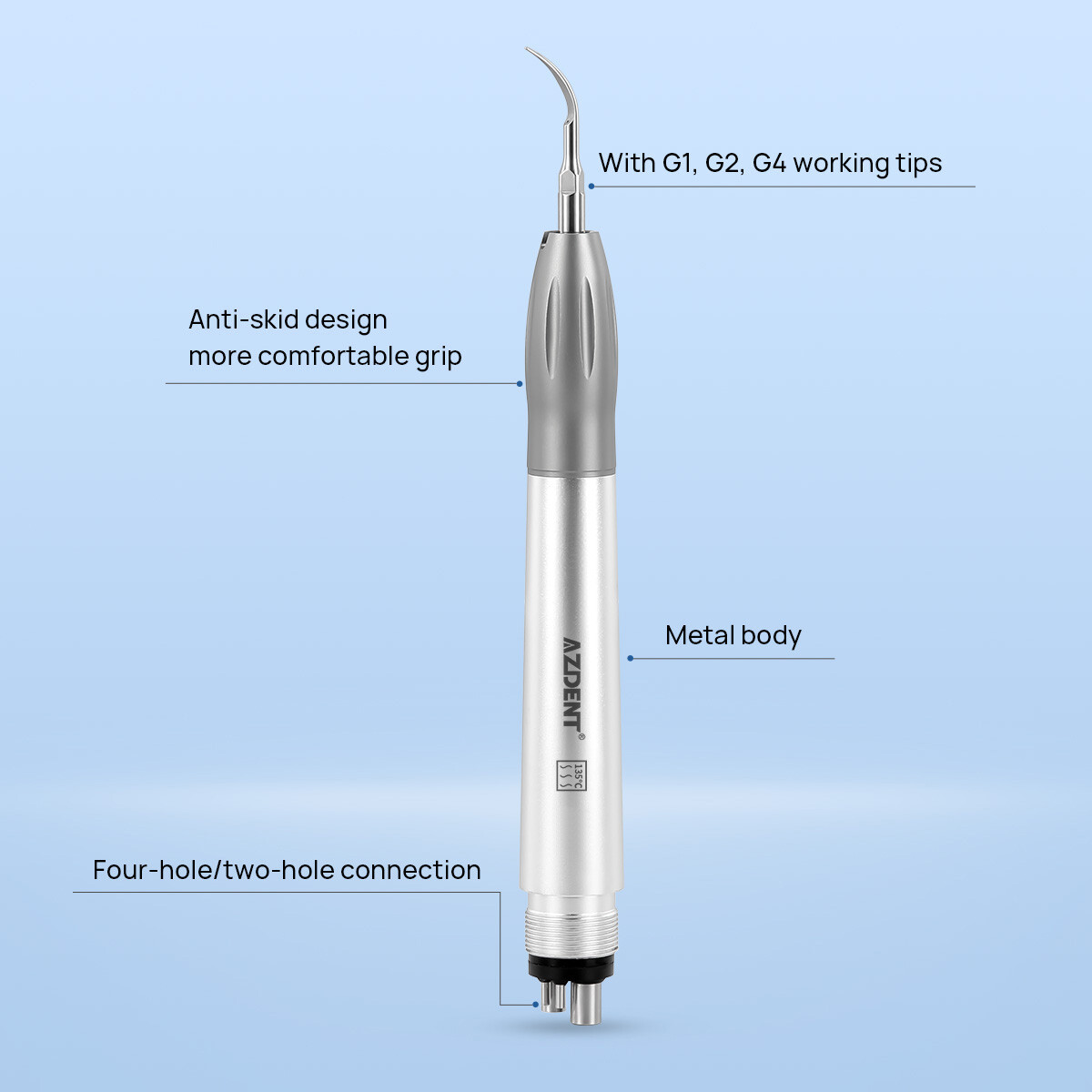 NSK Style Dental Ultrasonic Air Perio Scaler Handpiece 2 & 4-Holes 3 Tips