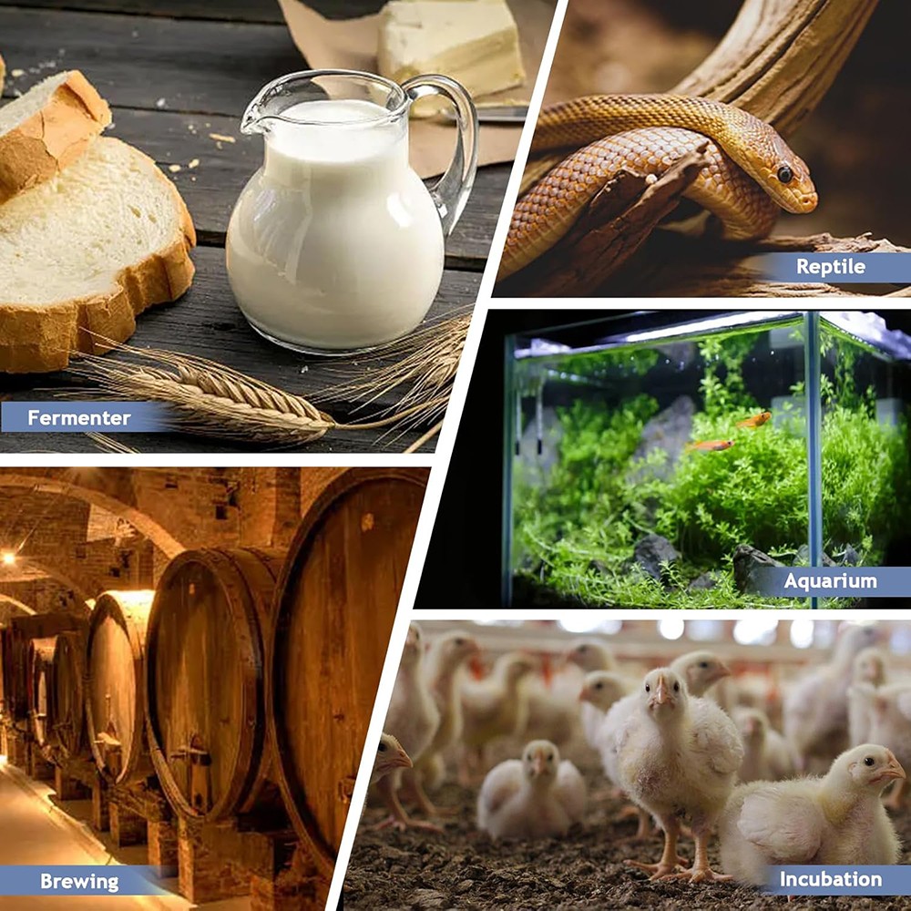 Digital Thermostat Outlet Plug Temperature Controller Heating Cooling w/ ProbejG