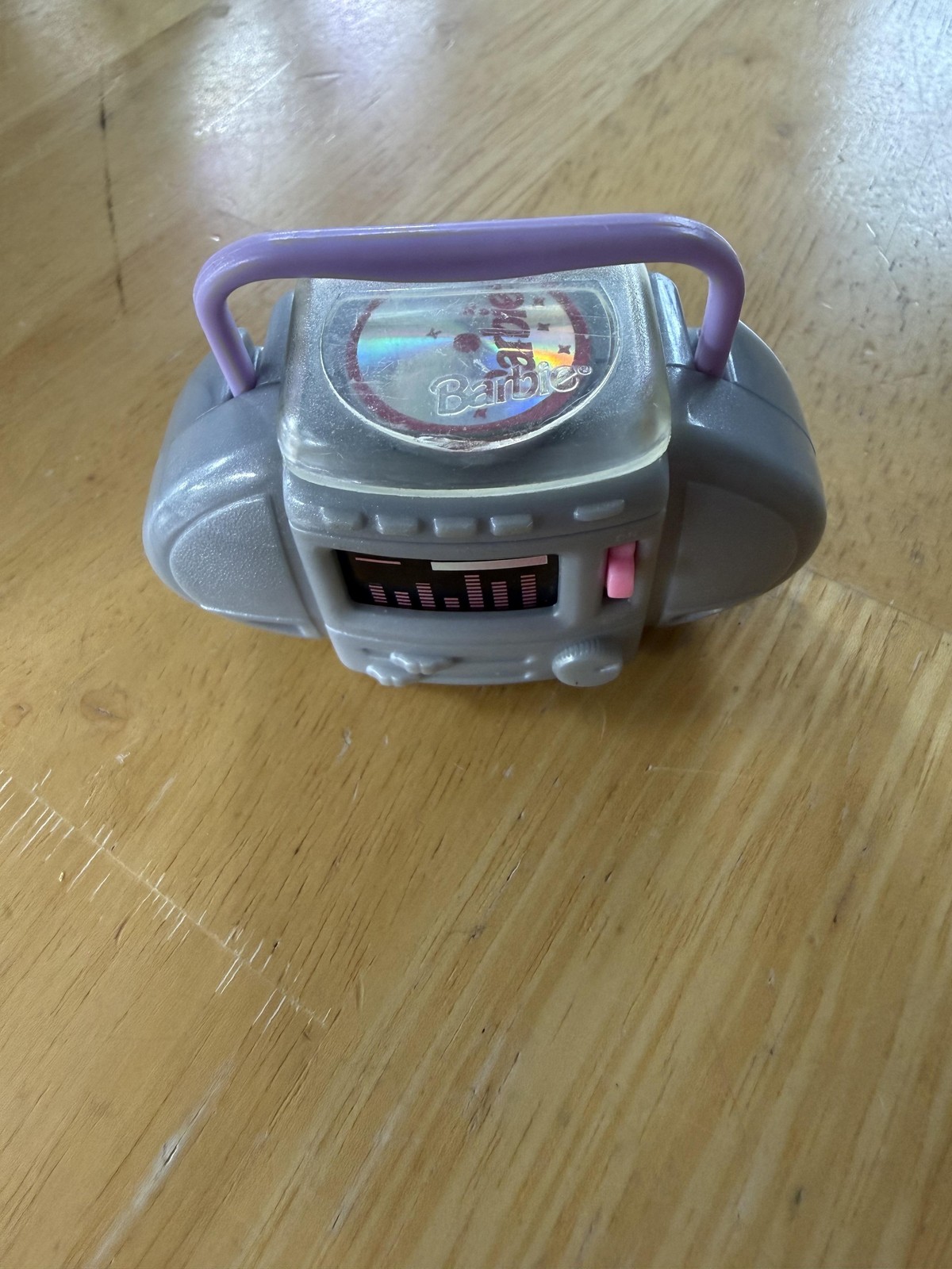 Vintage Mattel Barbie Boombox Radio Wind-Up Toy Accessory Gray Purple Doll