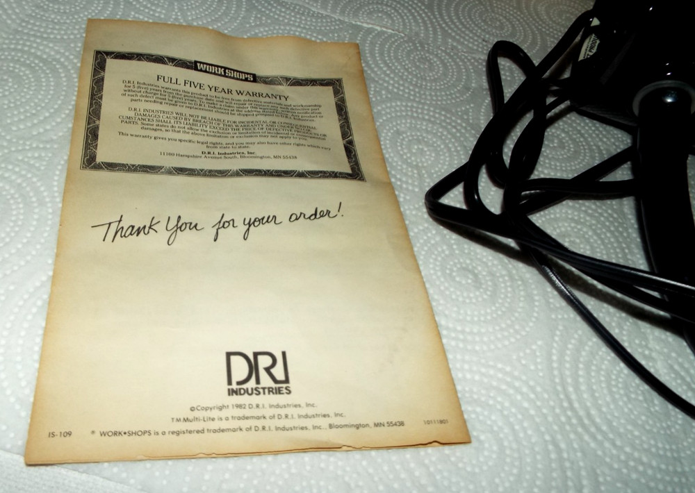 VINTAGE 1982 NOS WORK SHOPS MULTI-LITE DRI INDUSTRIES ORIGINAL BOX READ!!!
