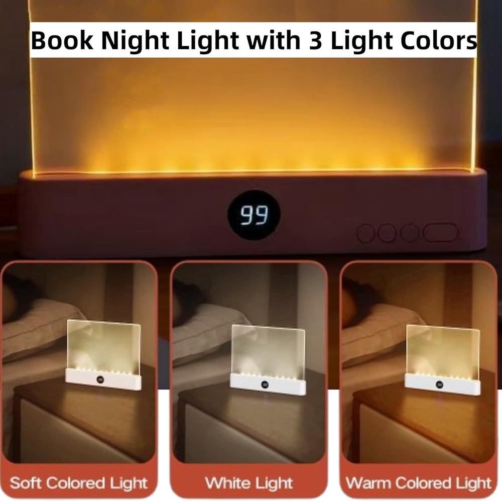 Rechargeable LED Book Light Flat Panel 3 Colors Timer Reading Lamp