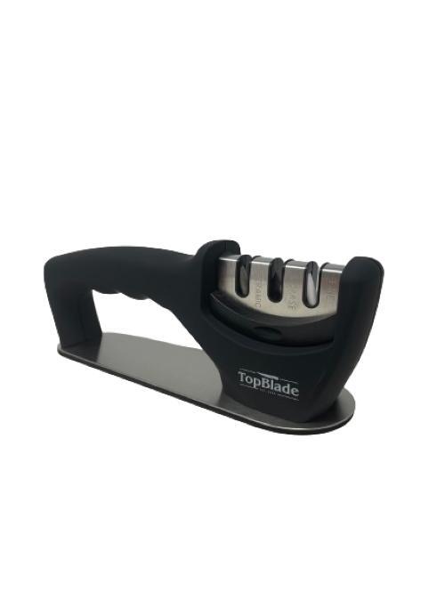 Kitchen Knife Sharpener Triple Sharpening Process Ergonomic Handle Non-slip Base