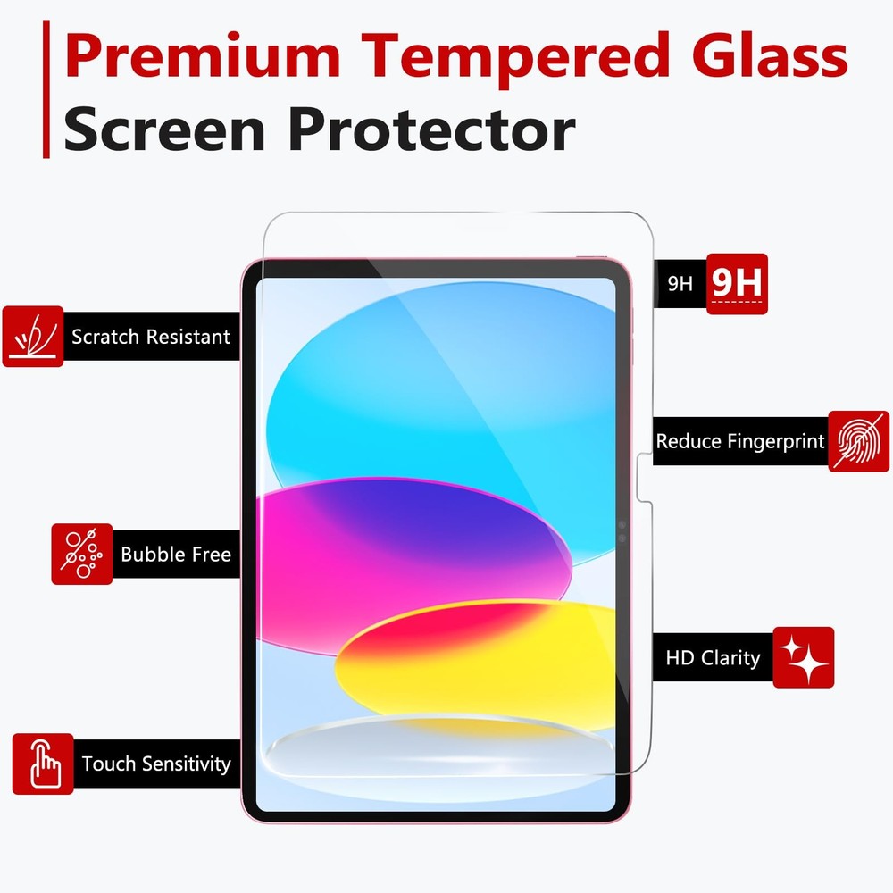 bersem Screen Protector Compatible with iPad A16 10.9'', transparent