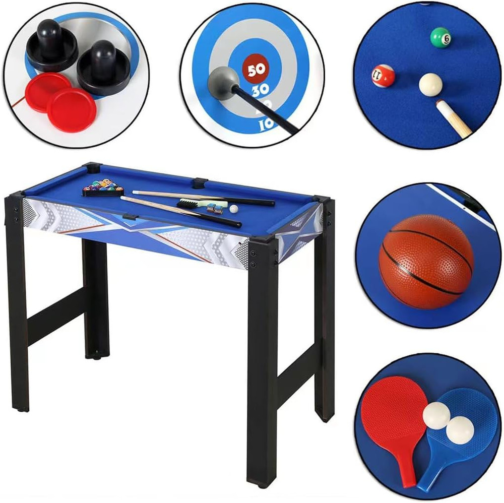 5-In-1 Multi Game Combination Table Set Table Tennis Table, Pool Table, Archery,