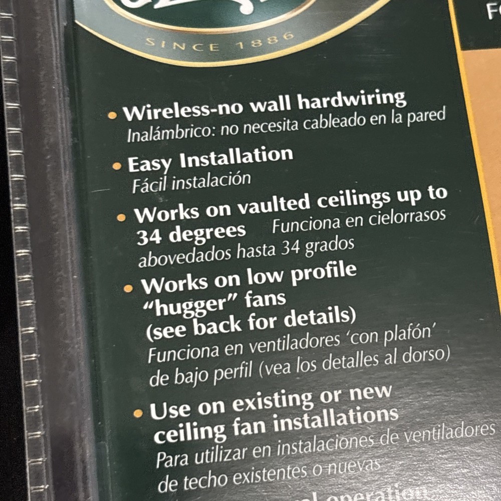 Hunter 27185 Ceiling Fan And Light Remote Control