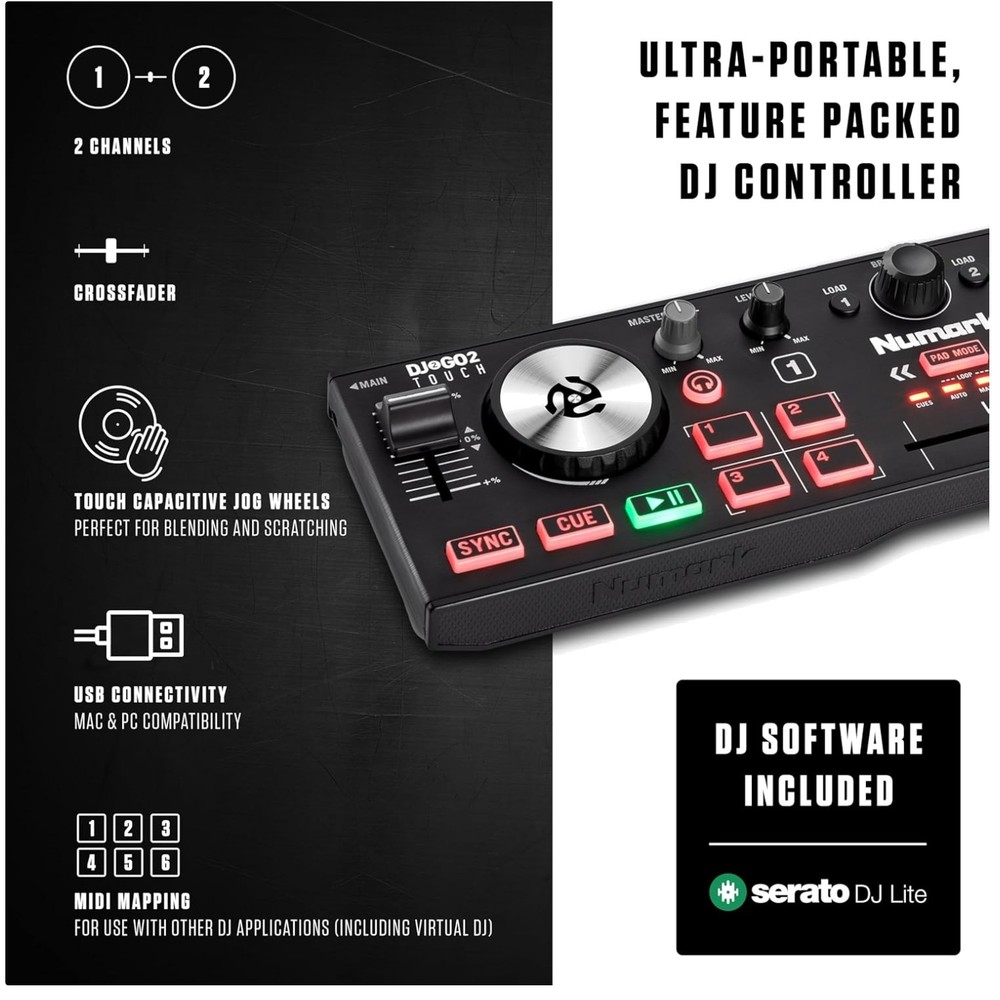 Compact Touch DJ Mixer with Audio Interface