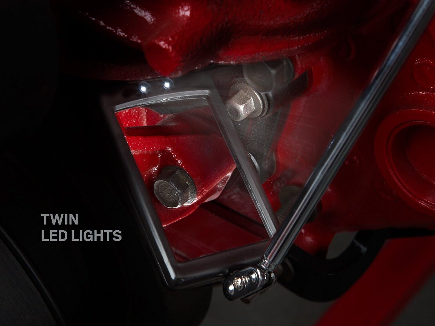 Inspection Mirror LED Lighted Mechanic Telescoping illuminate Swivel Extendable