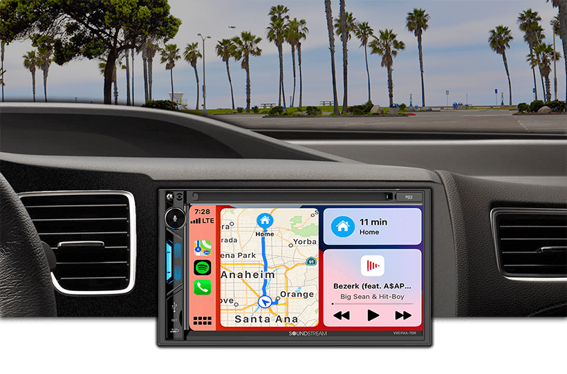 SOUNDSTREAM DOUBLE DIN 7" DVD CD BLUETOOTH APPLE CARPLAY ANDROID AUTO VRCPAA-7DR
