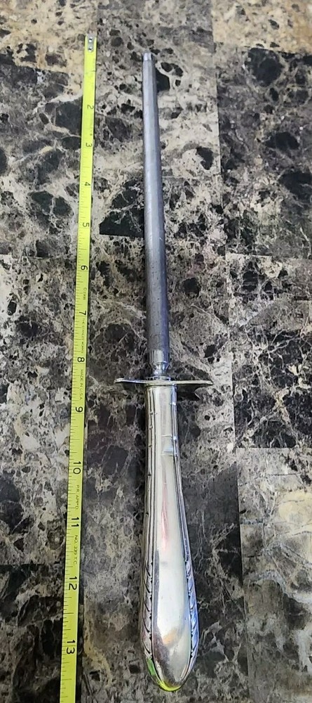 HOLMES & EDWARDS c1933 FIRST LADY SILVERPLATE HANDLE LARGE HONE/ KNIFE SHARPENER