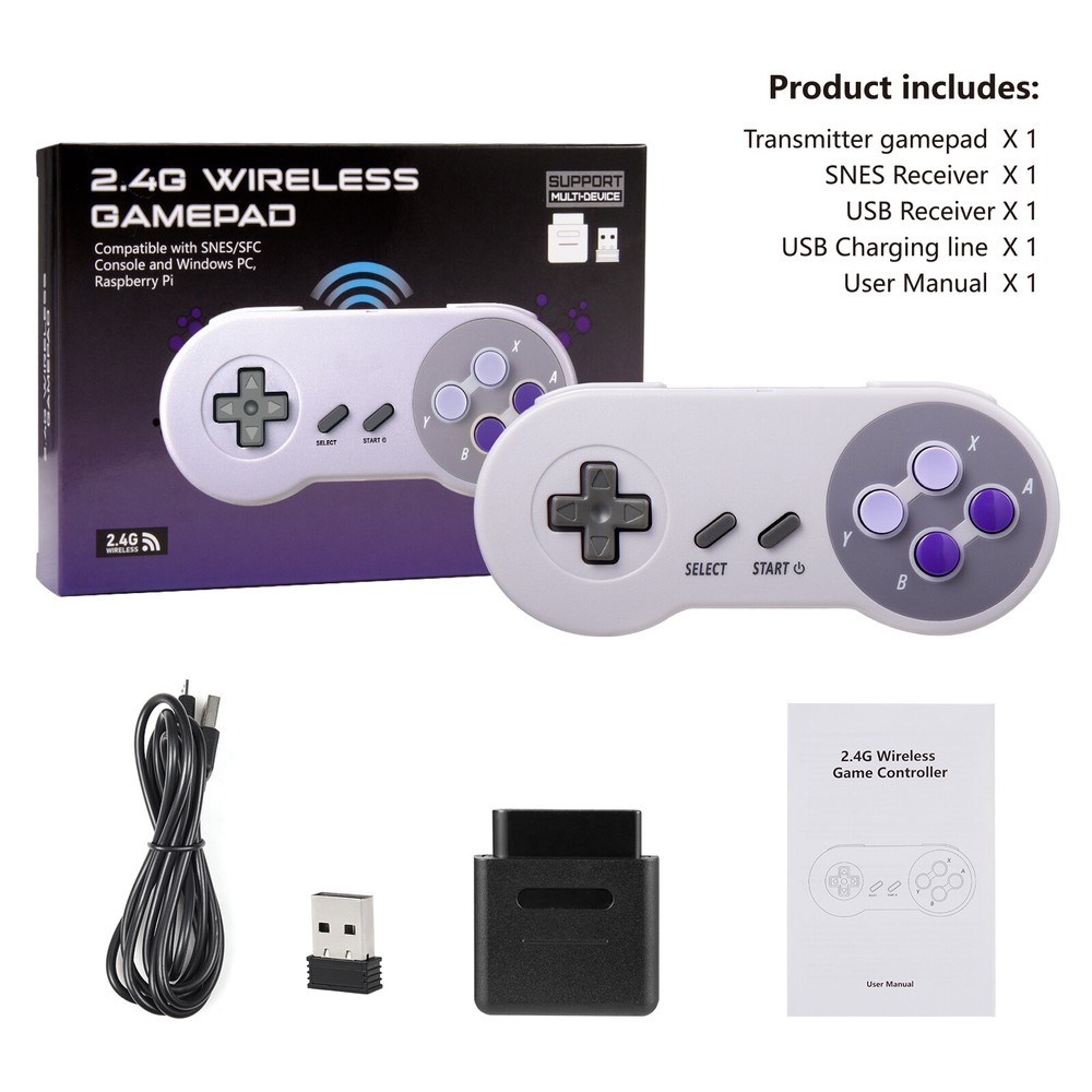 Wireless SNES Gamepad Remote Controller For Original Super SNES Console & SFC US