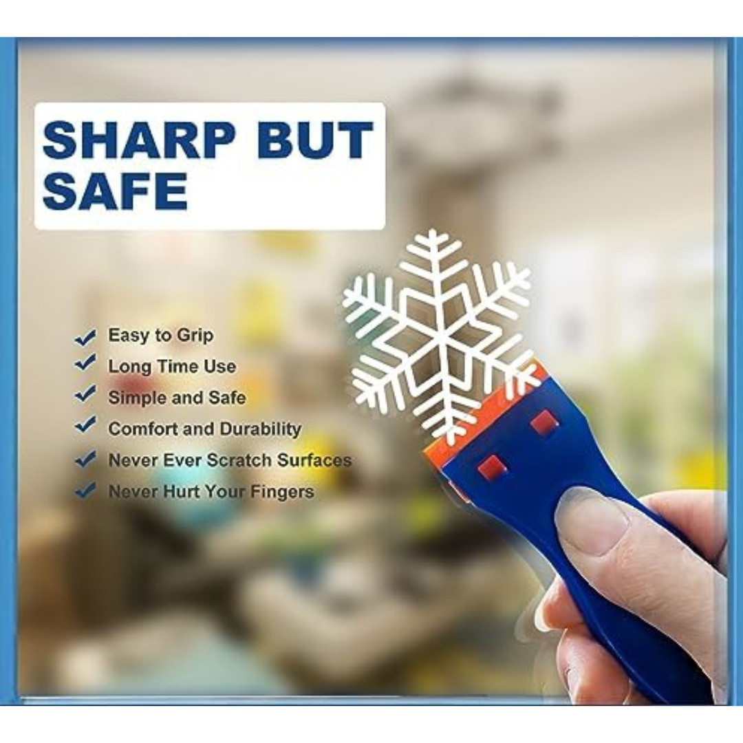 Plastic Razor Blade Scraper Tool, 6 Pcs Razor Scraper with 60 Pcs Plastic Blades