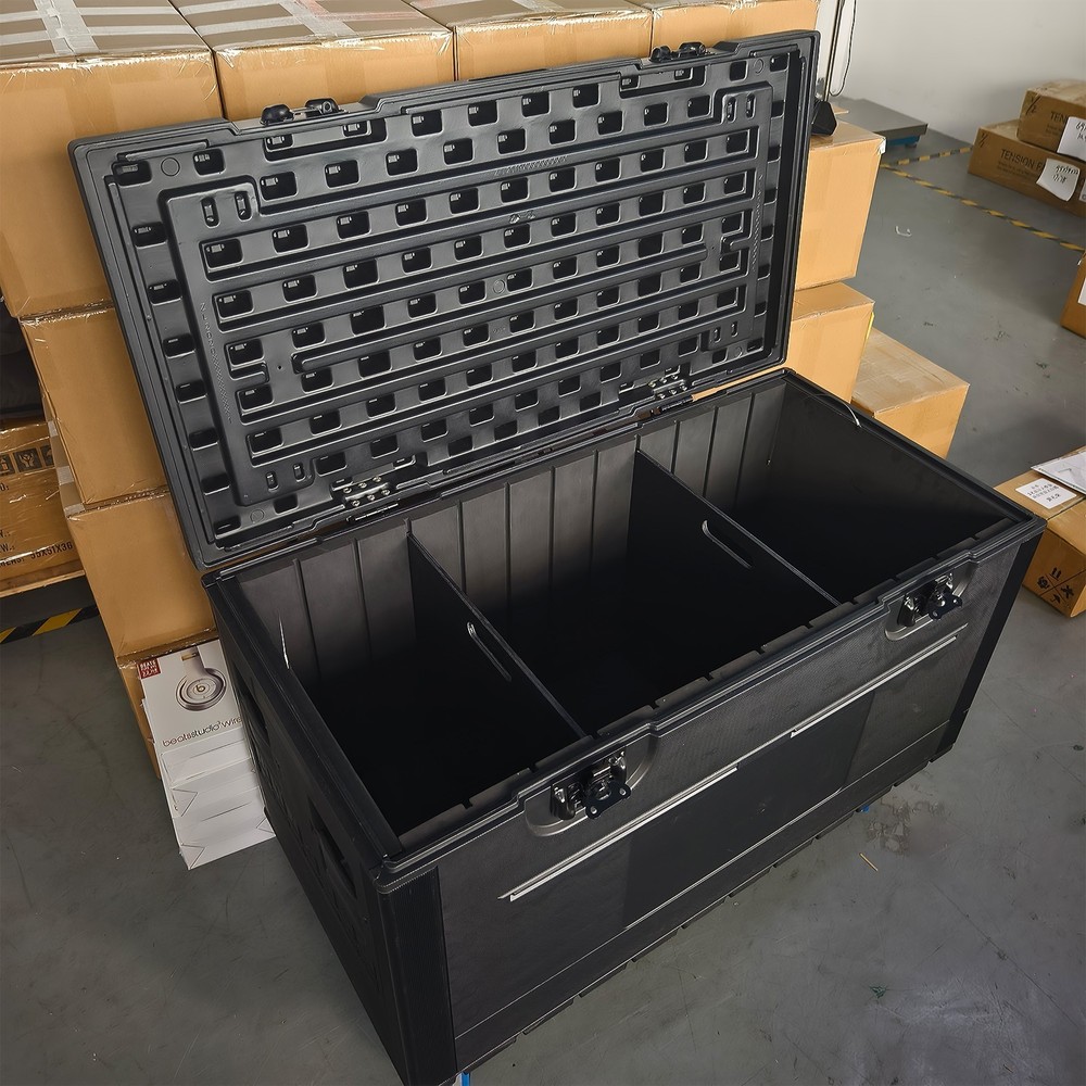 44" x 22" x 24"Cable Trunk Road Case w/Casters and Divider Stackable Road Case