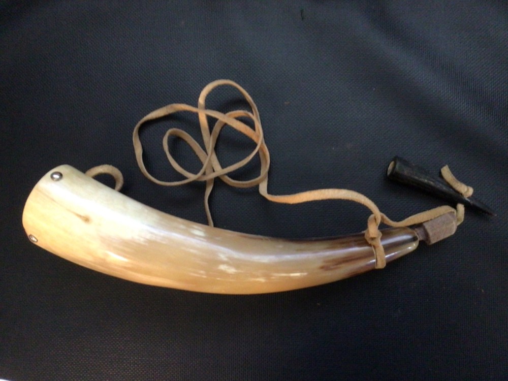 Gun Powder Horn Muzzleloader Reenactment Mountain Man Rendezvous Ammo 12" Long