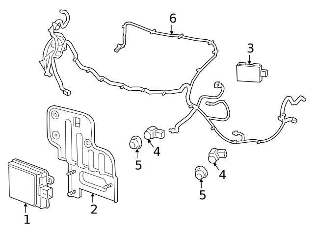 Genuine GM Front Object Alarm Sensor Wiring Harness 84796027