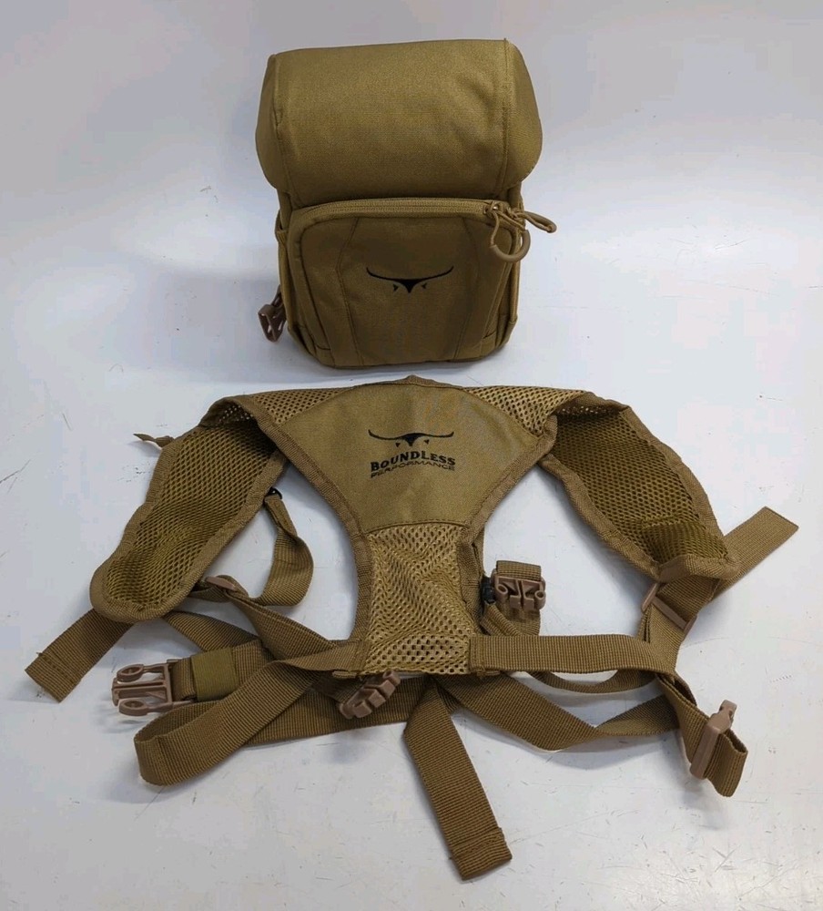 Boundless Performance Binocular Harness with Rangefinder Pouch Coyote Brown