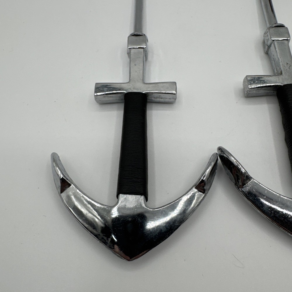 Vintage Nautical Anchor Handle Bar Tools Set Jigger Spoon Olive Fork Chrome