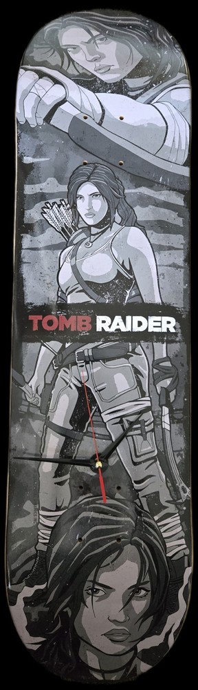 TOMB RAIDER ANALOG WALL CLOCK SKATE DECK