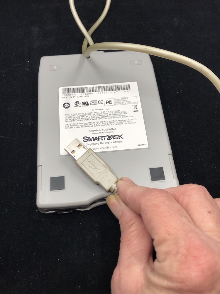 SmartDisk FDUSB-TM2 USB External 3.5” Floppy Disk Drive Mitsumi D353FUE