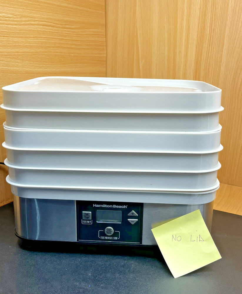 Hamilton Beach 32100A 5-Tray Food Dehydrator - Excellent- Missing Top Cover/Lid