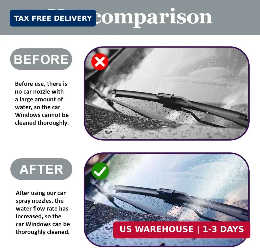 2PCS Front Windshield Washer Nozzles, Windshield Sprayer Nozzle, Wiper Washer Sp