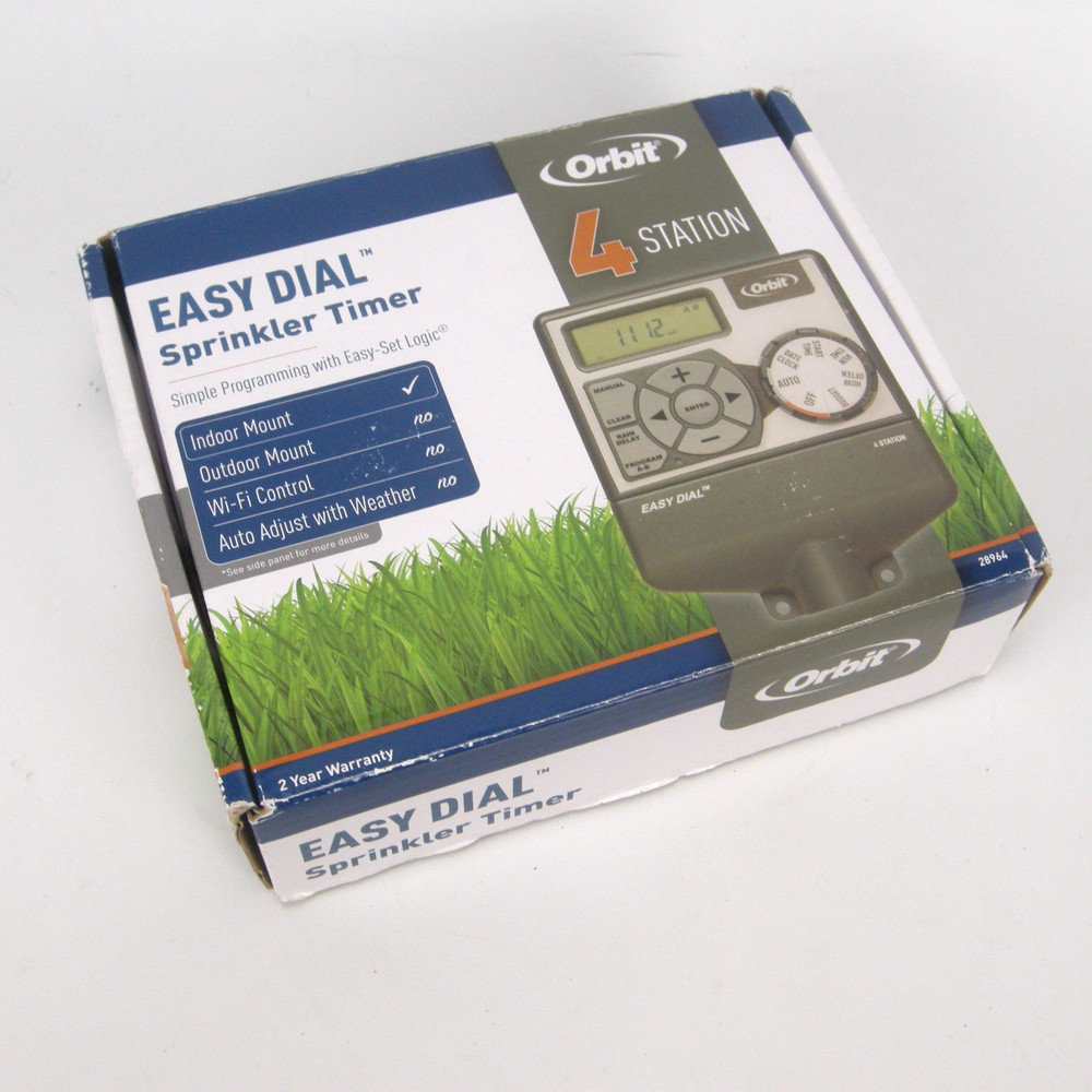 Orbit Easy Dial 4-Station Sprinkler Timer Model 28964 NOB