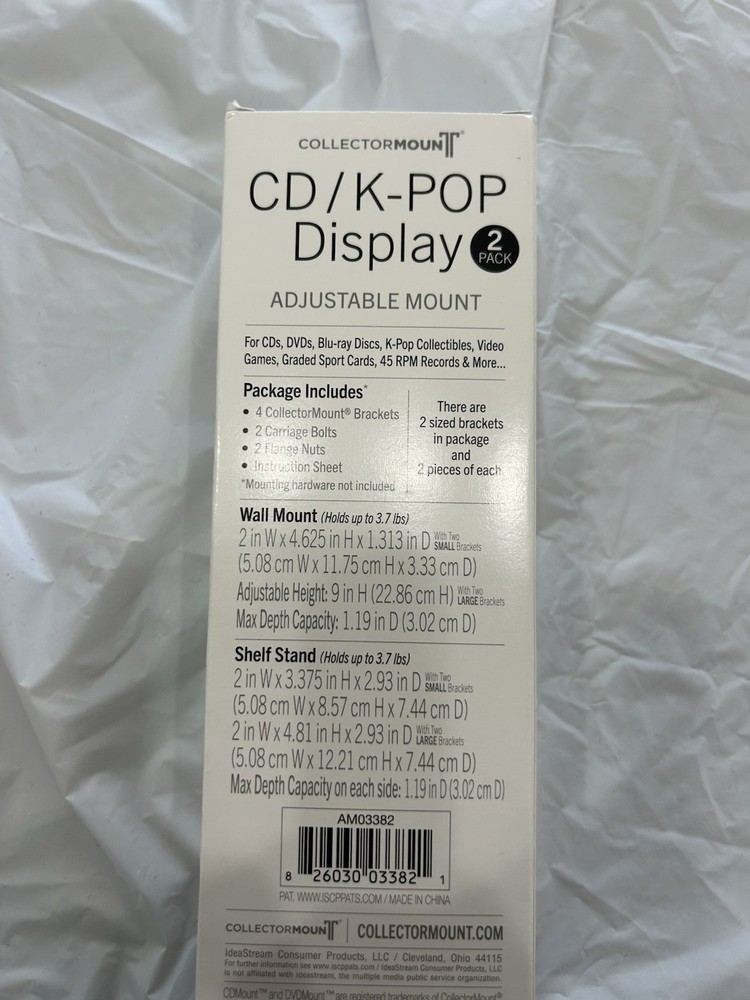 CD / K-POP Adjustable Display Mount - White
