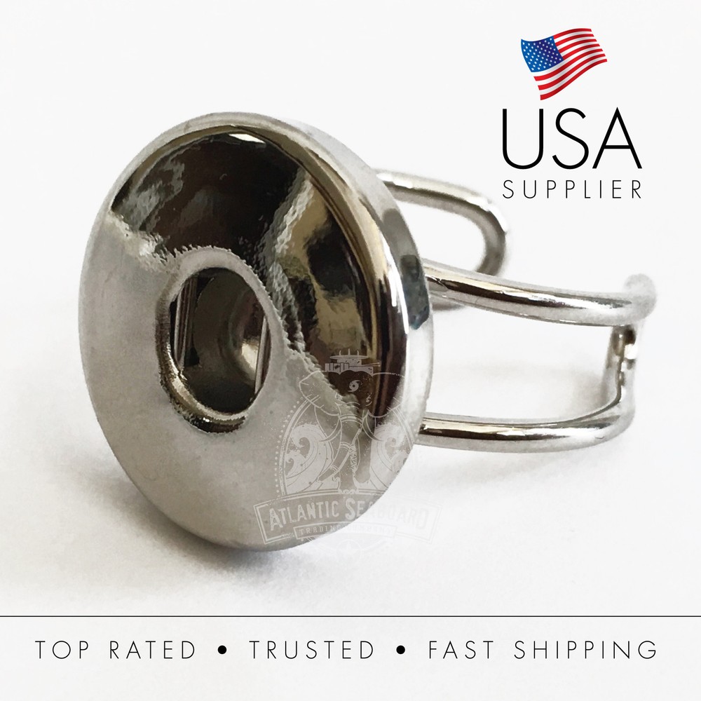Snap Button Adjustable Ring Fits 18-20mm Gingersnaps, Noosa, Magnolia, Vine