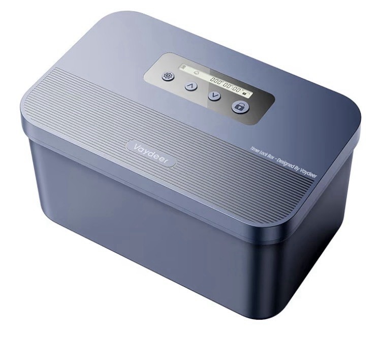Vadeer Timer Locking Box with Timer Lock Secure Storage (Black)