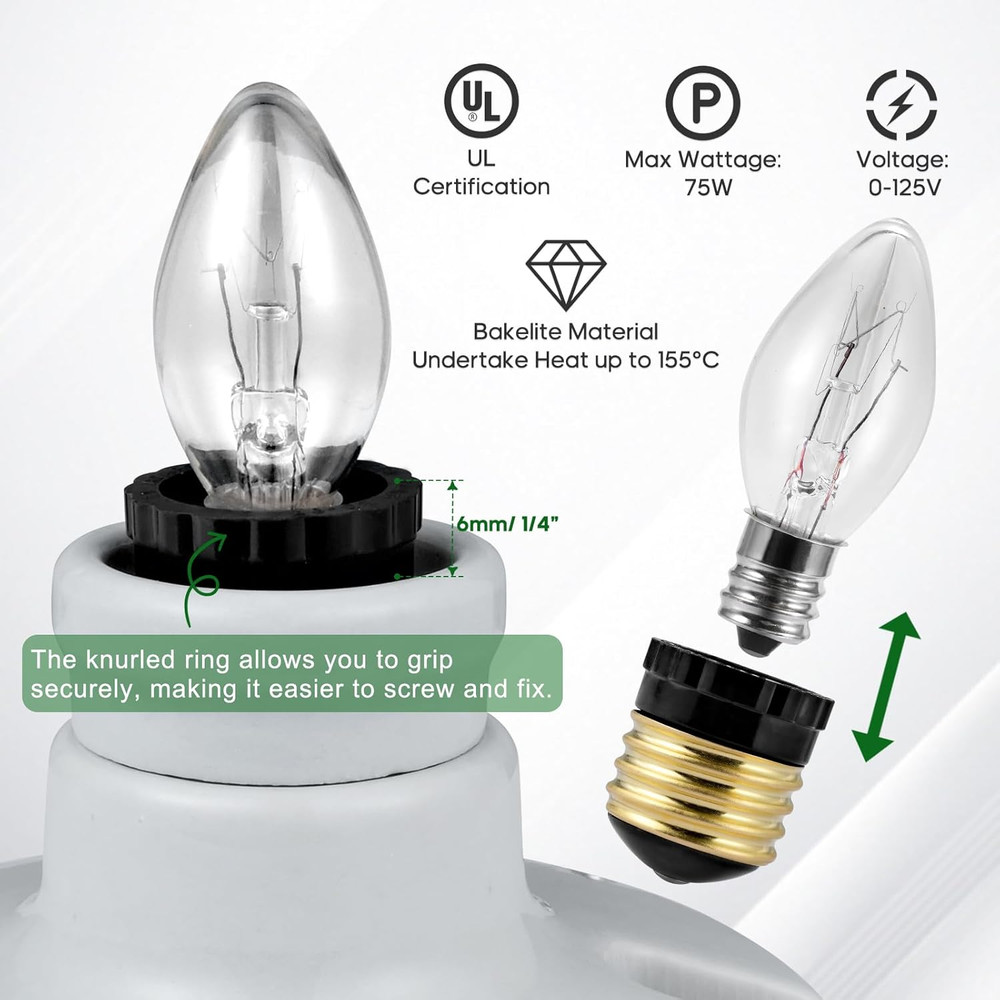 E26 to E12 Light Socket Adapter, Standard Socket to Candelabra Bulb Socket Adapt
