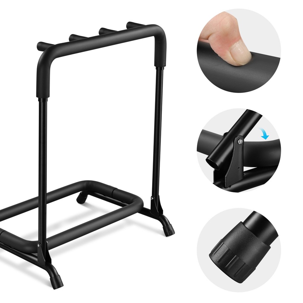 3-Holder Multi-Folding Stand - Space-Saving for Instruments/Accessories