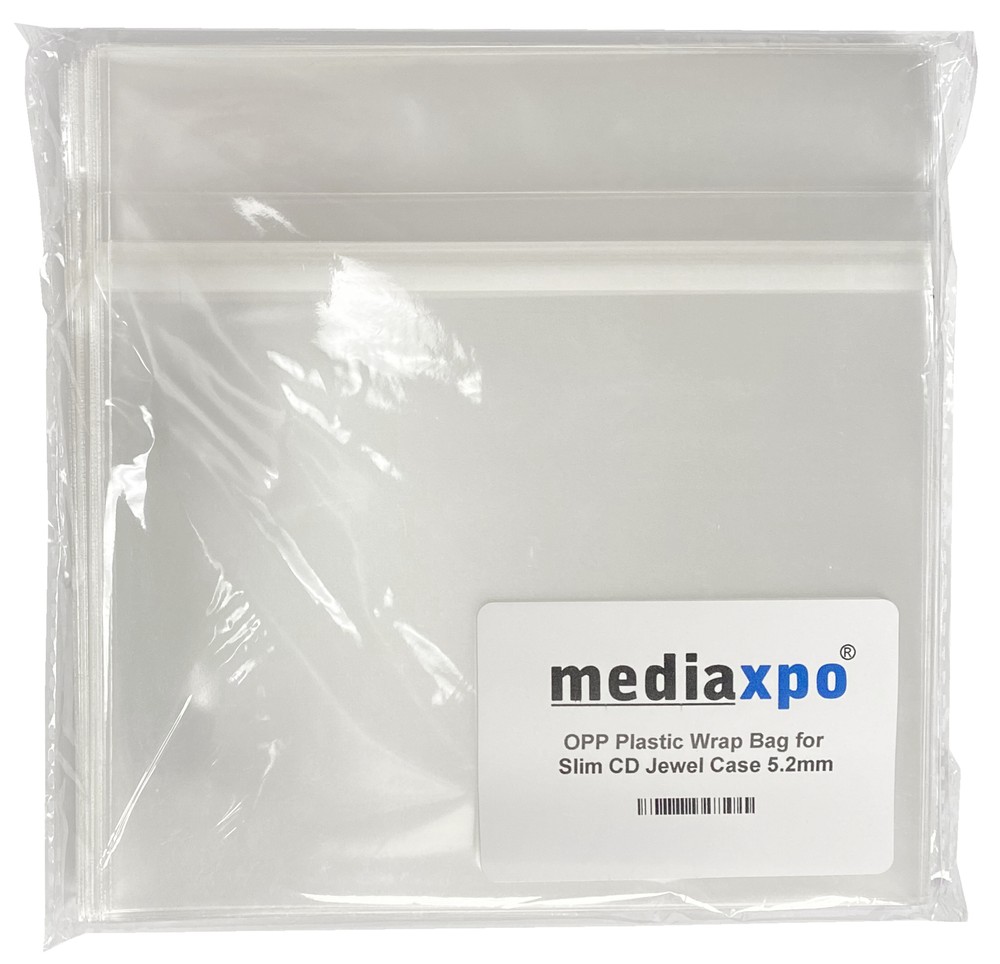 100 Clear ClamShell CD/DVD Case Budget & 100 OPP Plastic Wrap Bag
