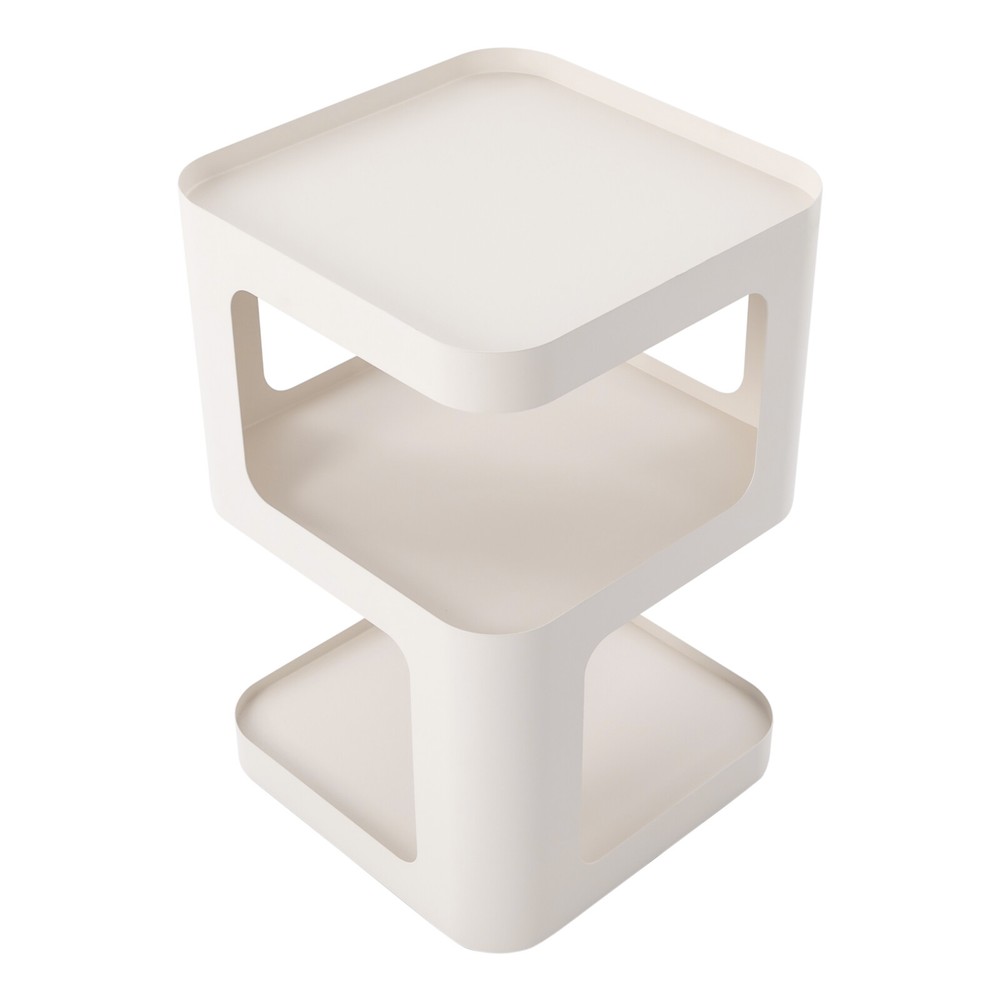 3 Tier Side Table Modern Coffee Table Sofa Bedside Table Storage Organizer White