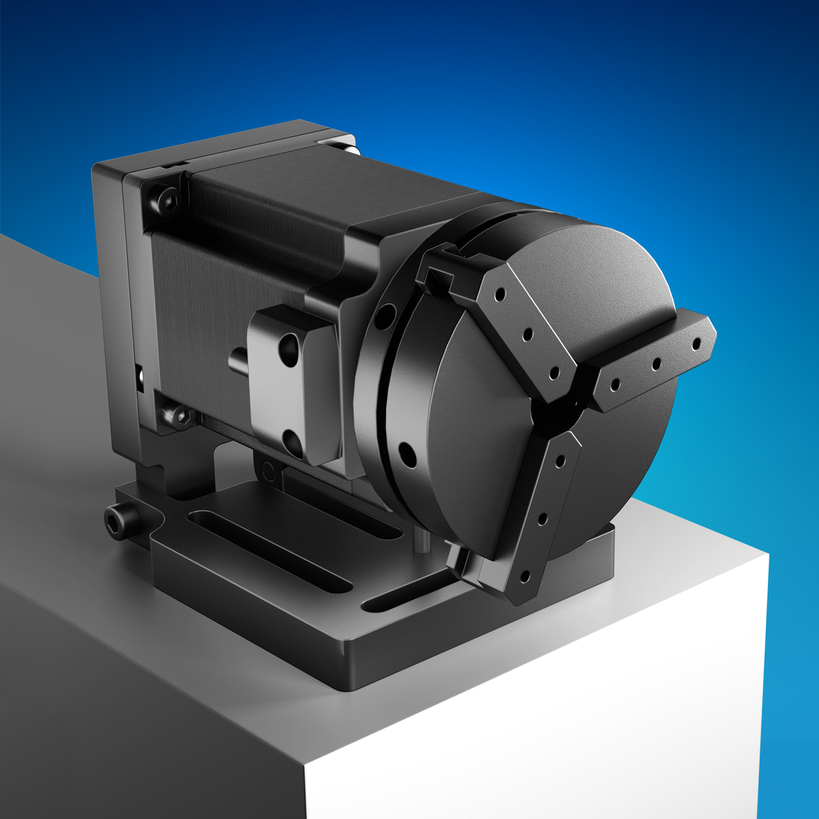 70mm Rotary Axis Attachment for Fiber Laser Engraver w 3 Jaw Rotary Chuck - Used