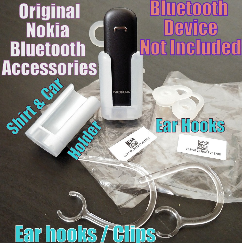 NOKIA BLUETOOTH Replacement Ear Hooks, Ear Plugs, ETC- Attn : CellPhone Stores.