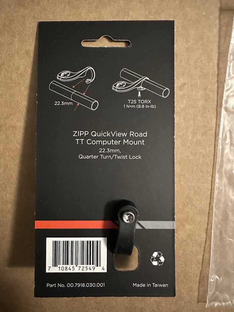 New Zipp Quickview TT Garmin Mount, Triathlon, Pursuit, Computer Mount