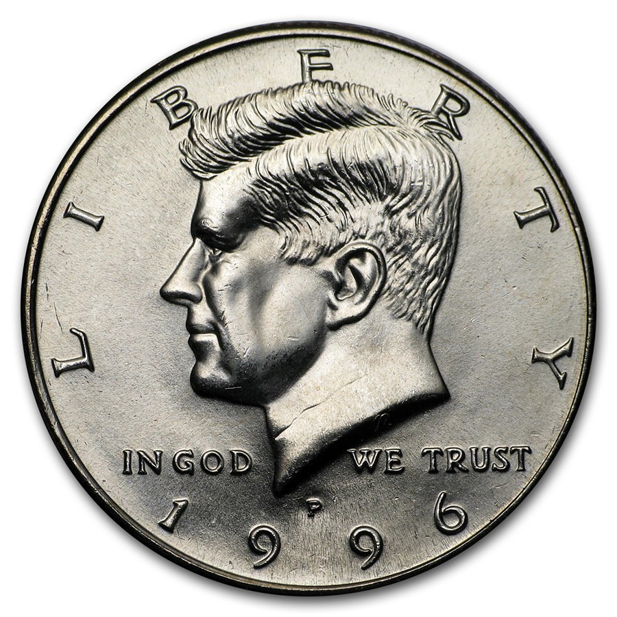 1996-P KENNEDY HALF DOLLAR UNCIRCULATED FROM ROLL