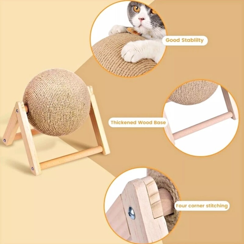 Cat Scratching Ball Kitten Sisal Rope Grinding Paws Claw Interactive Pet Toy