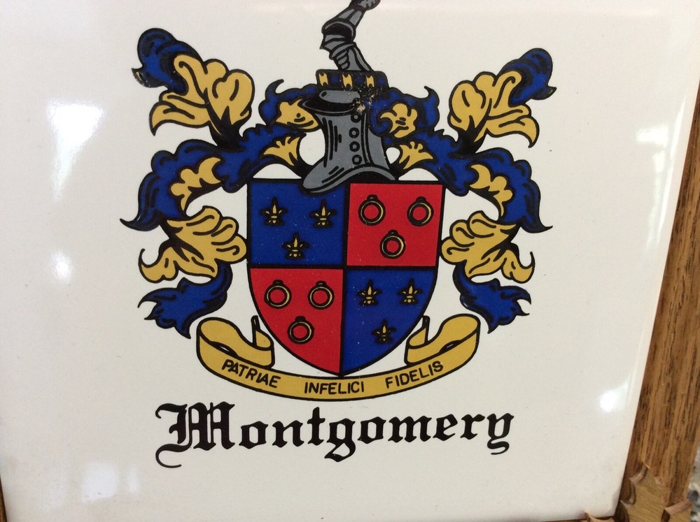 Montgomery clan crest trivet plate framed