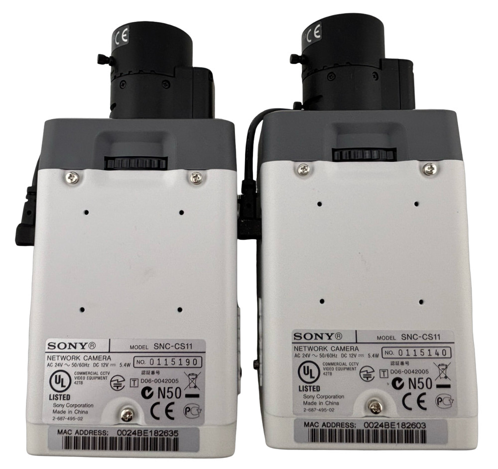 2 Pack Sony Ipela Security Network Camera Model SNC-CS11 w/ Manuals Instructions