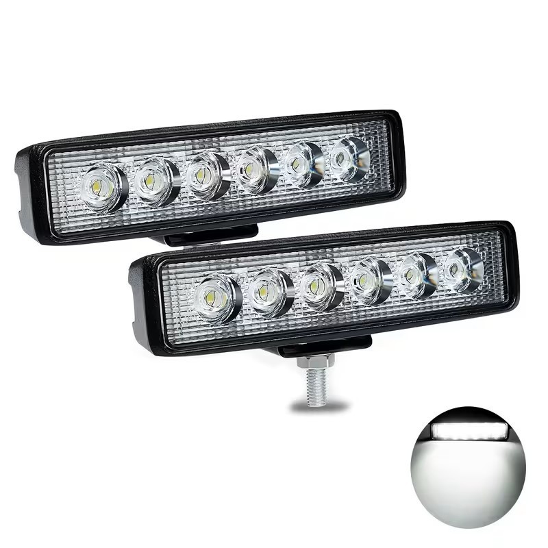 2 x 15cm Rectangular LED Light Bar / Work Lights - Motorcycle, Car or Off Road