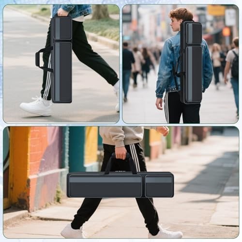 Padded Pool Cue Case 4x5, Soft Billiard Stick Bag with Multi-Pockets & Backpack