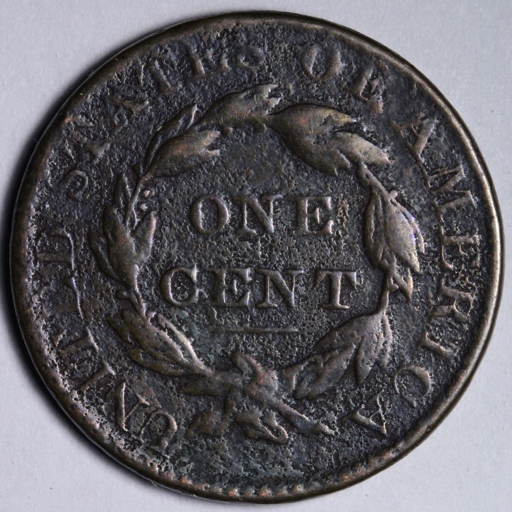 1828 Coronet Head Large Cent VG E106 ADST