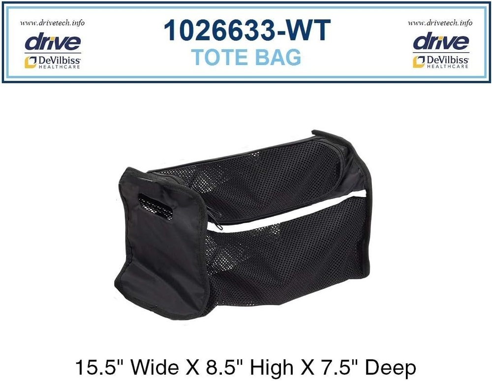 Bag for Nitro Aluminum Rollator, White, 1 Pound